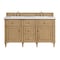 James Martin Vanities 60'' Double Vanity, Light Natural Oak w/ 3 CM White Zeus Quartz Top 424-V60D-LNO-3WZ - alternate 1